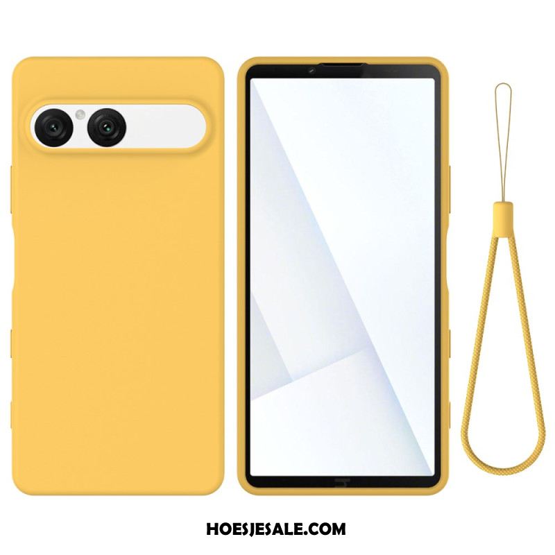 Hoesje Voor Sony Xperia 10 Vii Siliconen Met Bandje
