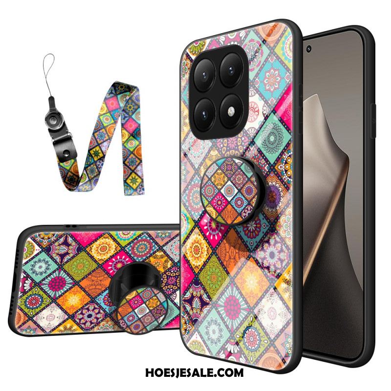 Hoesje Voor Xiaomi 15t Houder En Bandje Met Patchwork Design