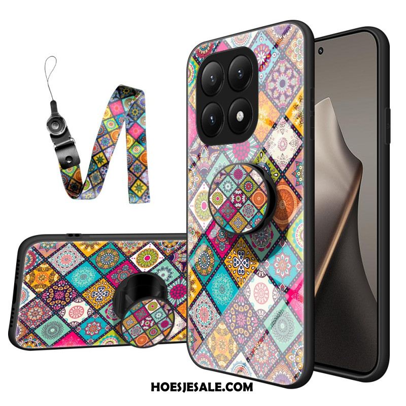 Hoesje Voor Xiaomi 15t Houder En Bandje Met Patchwork Design