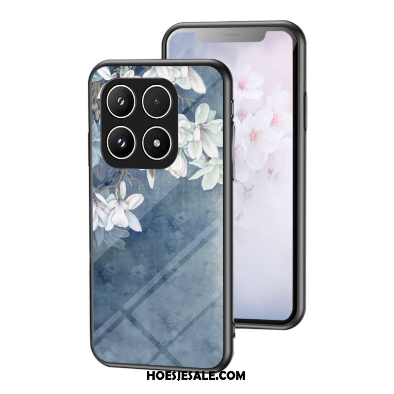 Hoesje Voor Xiaomi 17 Gehard Glas Met Bloemenpatroon