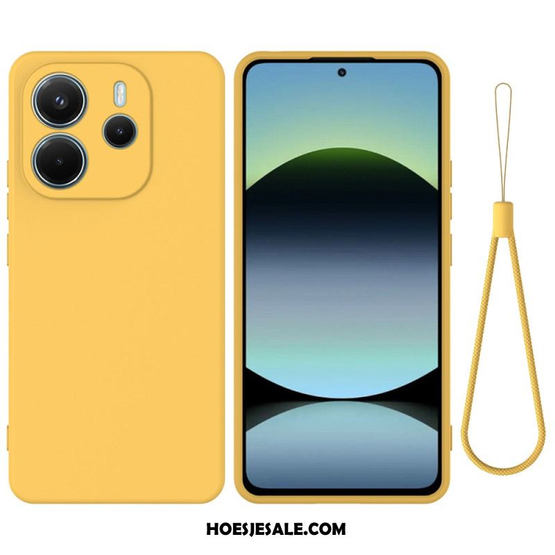 Hoesje Voor Xiaomi Redmi Note 14 4g Vloeibare Siliconen Met Bandje