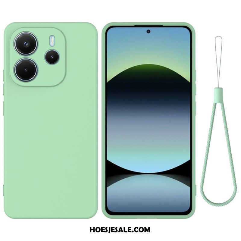 Hoesje Voor Xiaomi Redmi Note 14 4g Vloeibare Siliconen Met Bandje