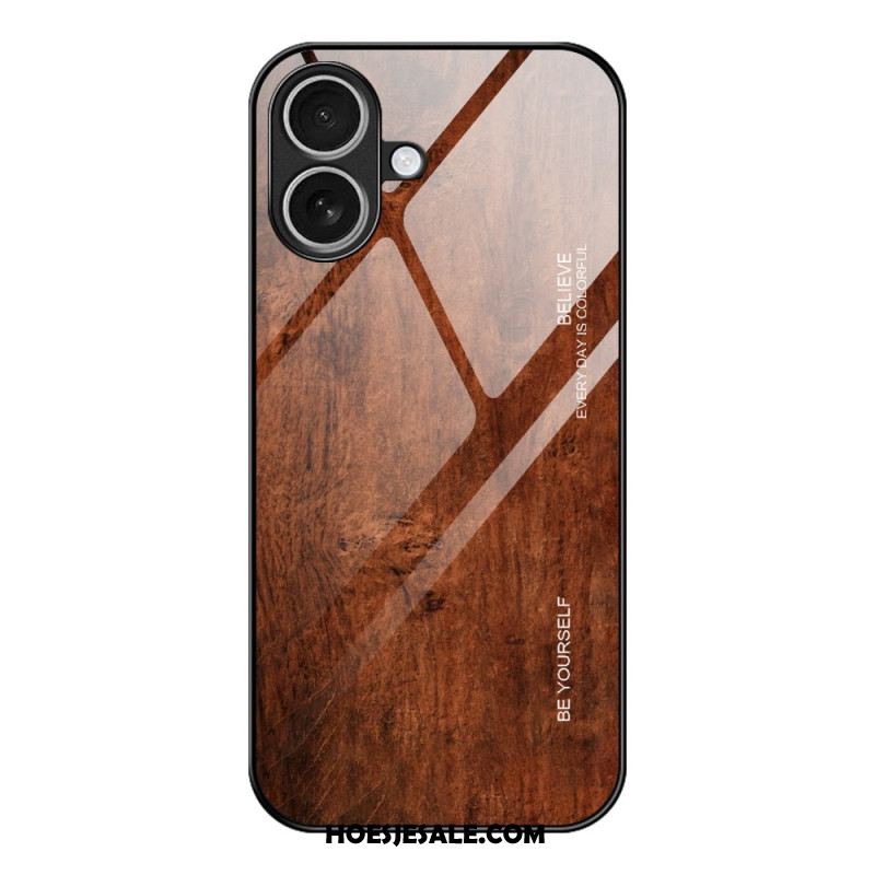 Hoesje Voor iPhone 17 Gehard Glas Met Houteffect