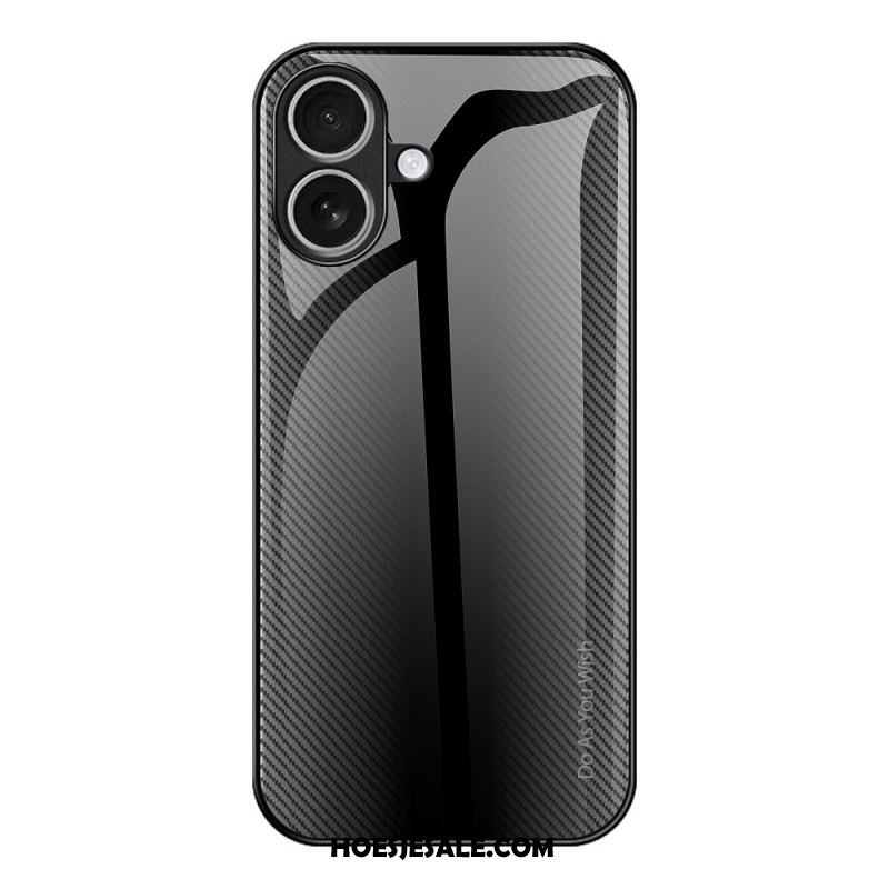 Hoesje Voor iPhone 17 Gehard Glas Met Koolstofvezeldesign