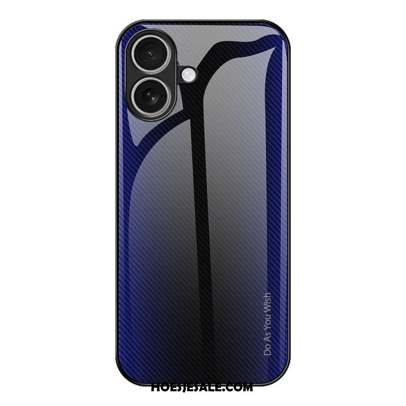 Hoesje Voor iPhone 17 Gehard Glas Met Koolstofvezeldesign