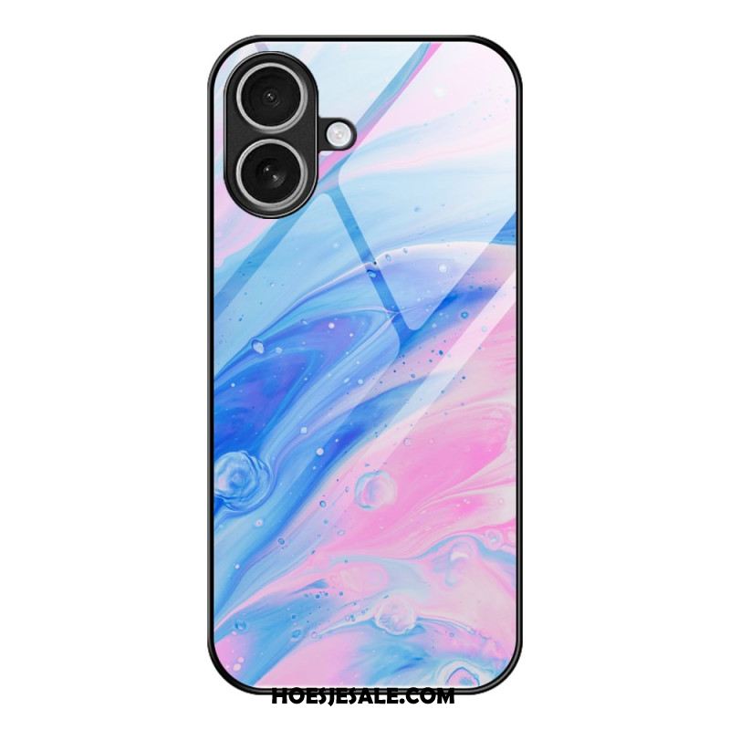 Hoesje Voor iPhone 17 Gehard Glas Met Marmerpatroon