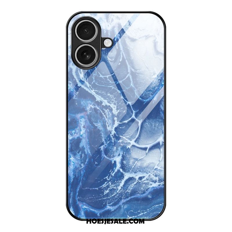 Hoesje Voor iPhone 17 Gehard Glas Met Marmerpatroon