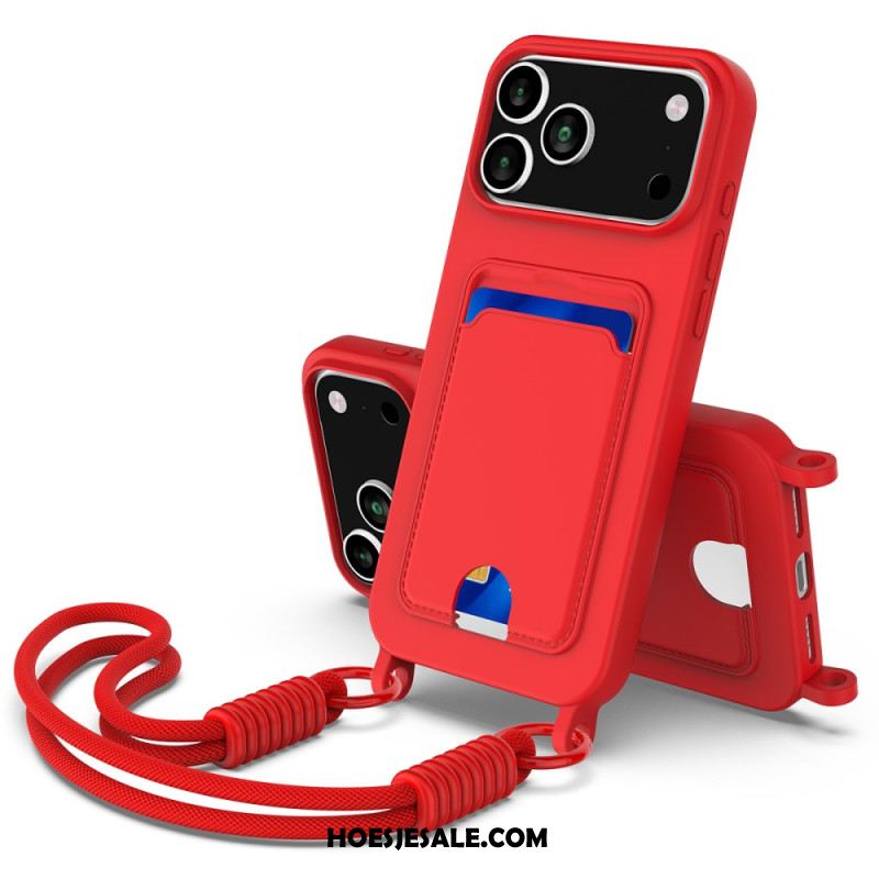 Hoesje Voor iPhone 17 Pro Max Kaarthouder Met Koord Houder