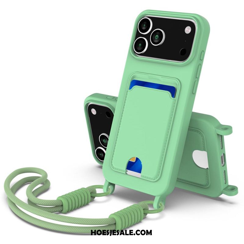 Hoesje Voor iPhone 17 Pro Max Kaarthouder Met Koord Houder