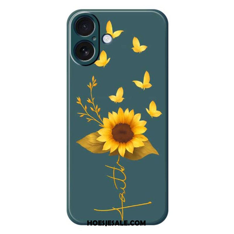 Hoesje Voor iPhone 17 Zonnebloem Van Vloeibare Siliconen