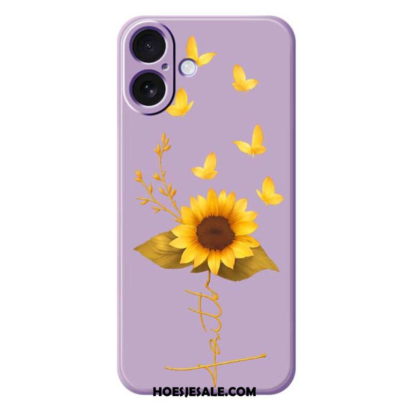 Hoesje Voor iPhone 17 Zonnebloem Van Vloeibare Siliconen