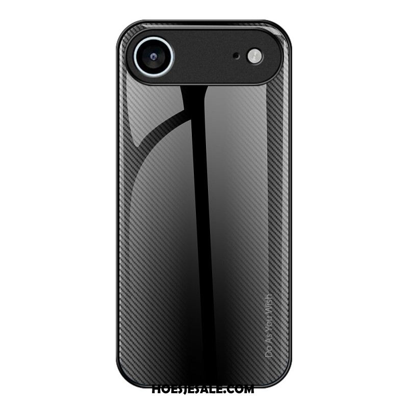 Hoesje Voor iPhone Air Gehard Glas Koolstofvezel