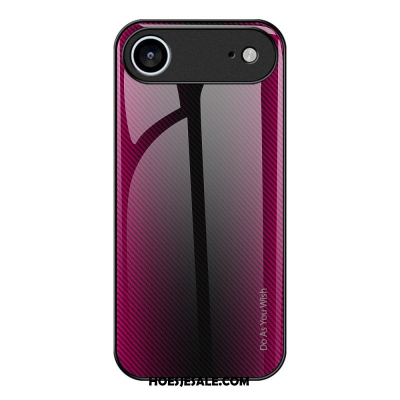 Hoesje Voor iPhone Air Gehard Glas Koolstofvezel