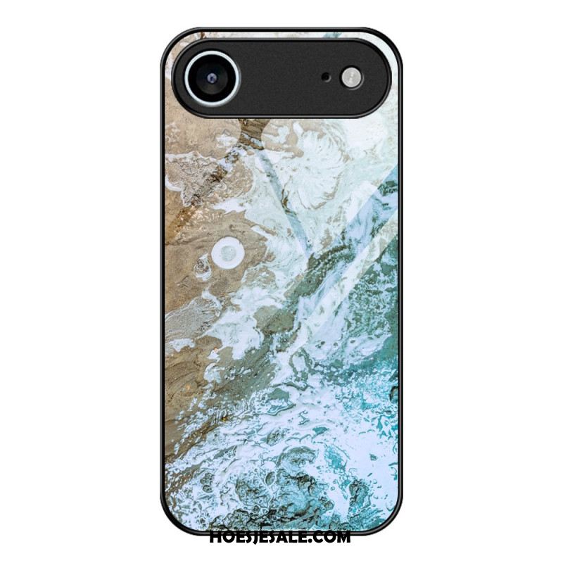 Hoesje Voor iPhone Air Gehard Glas Met Marmerpatroon