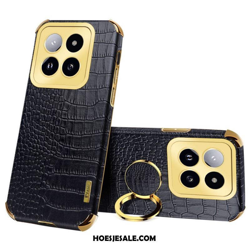 Hoesje Xiaomi 14 Pro Krokodileffect Met Steunring