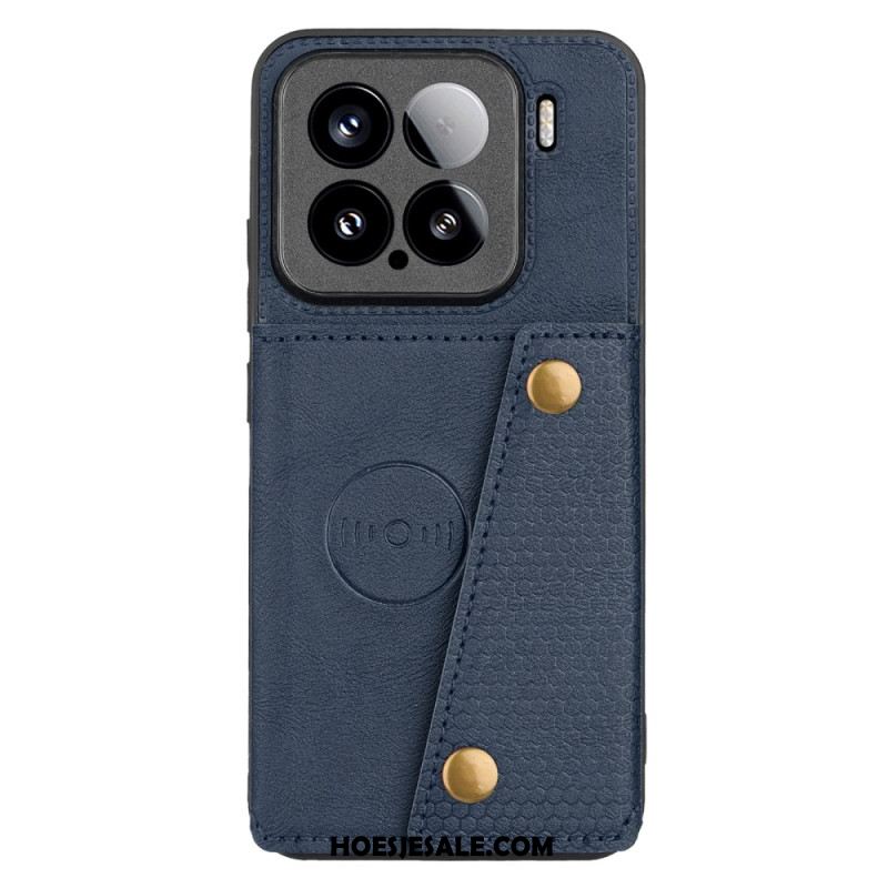 Hoesje Xiaomi 15 Leerlook Met Kaarthouder En Standaard Bescherming Hoesje