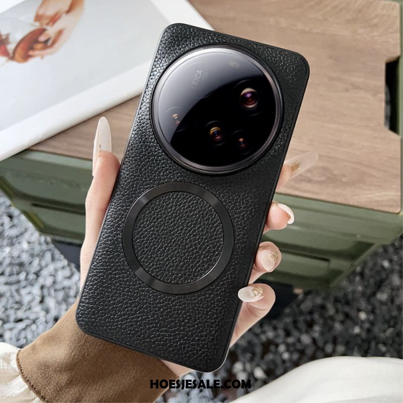 Hoesje Xiaomi 15 Ultra Compatibel Met Magsafe Lychee Leerlook Bescherming Hoesje