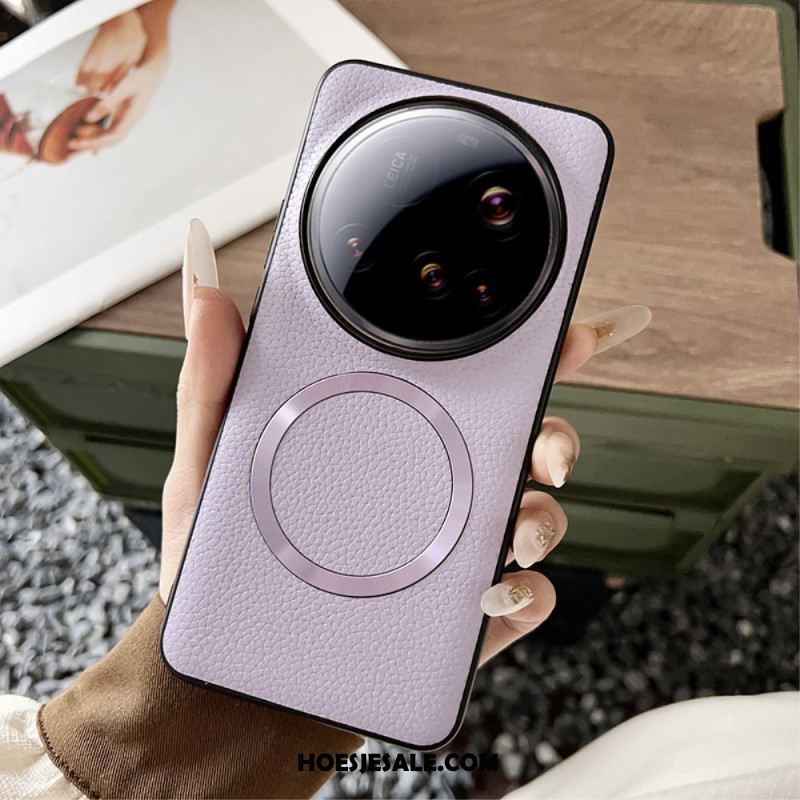 Hoesje Xiaomi 15 Ultra Compatibel Met Magsafe Lychee Leerlook Bescherming Hoesje