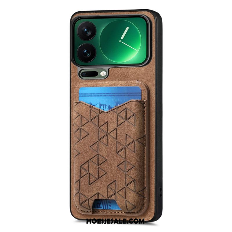 Hoesje Xiaomi 17 Pro Kaarthouder En Gegraveerde Standaard