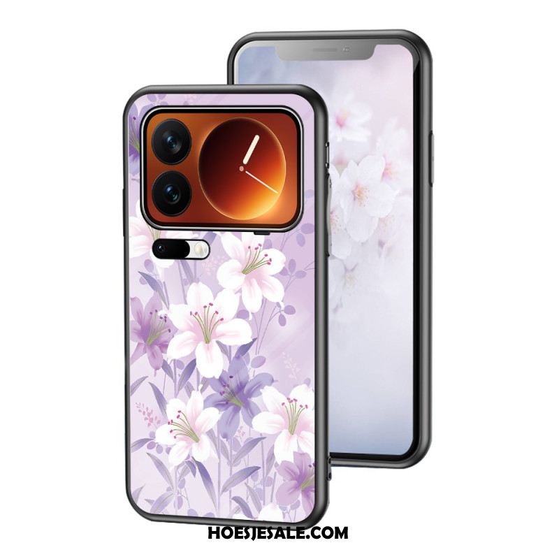 Hoesje Xiaomi 17 Pro Max Gehard Glas Met Bloemenpatroon Bescherming Hoesje
