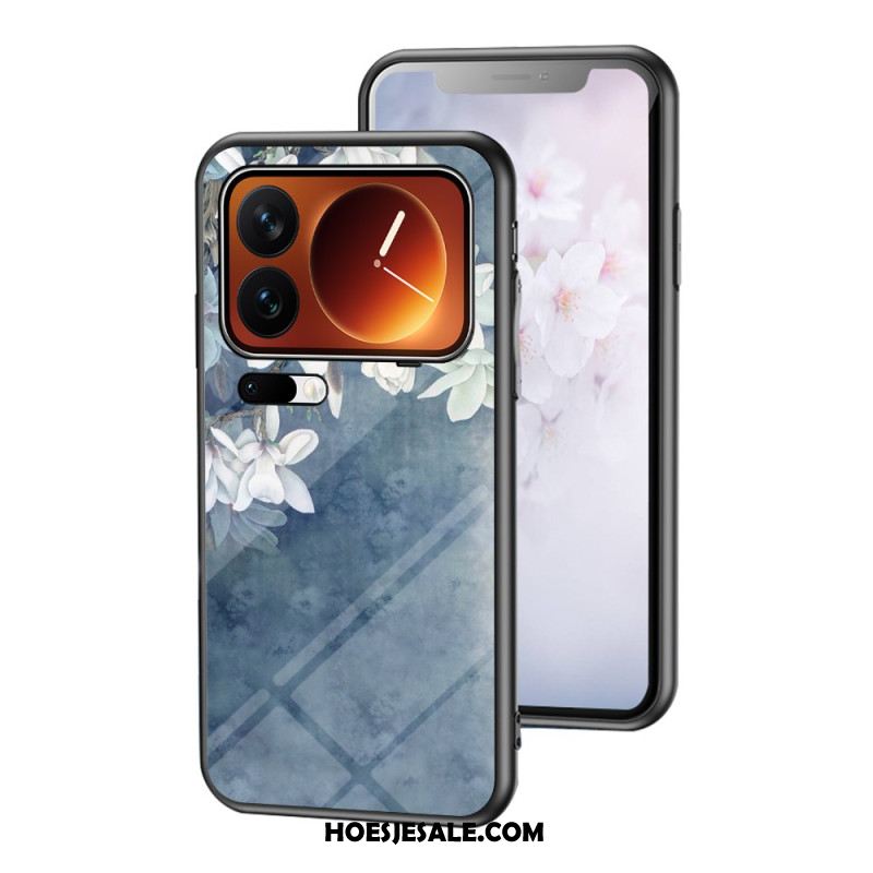 Hoesje Xiaomi 17 Pro Max Gehard Glas Met Bloemenpatroon Bescherming Hoesje