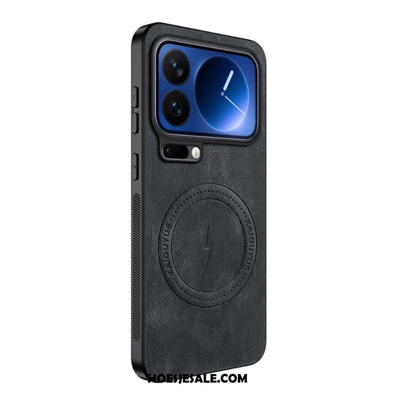 Hoesje Xiaomi 17 Pro Max Magsafe-leerlook Bescherming Hoesje