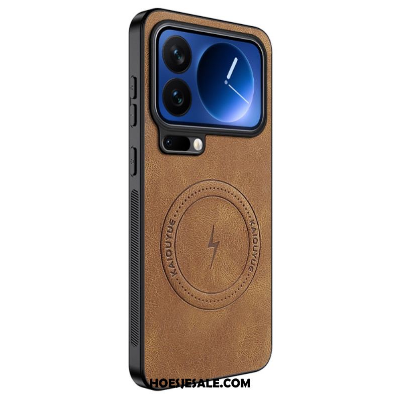 Hoesje Xiaomi 17 Pro Max Magsafe-leerlook Bescherming Hoesje