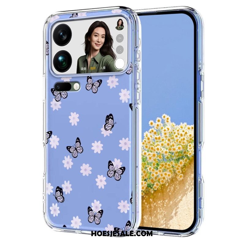 Hoesje Xiaomi 17 Pro Max Vlinders En Bloemen Bescherming Hoesje