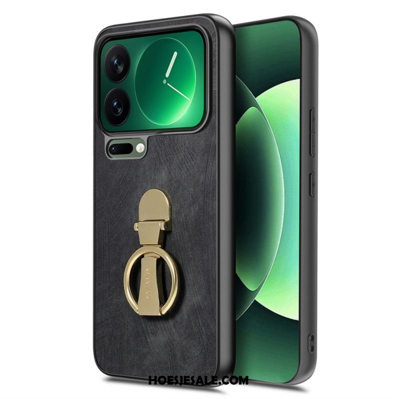 Hoesje Xiaomi 17 Pro Opvouwbare Standaard Met Retro Textuur Caseneo