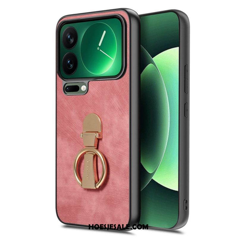 Hoesje Xiaomi 17 Pro Opvouwbare Standaard Met Retro Textuur Caseneo