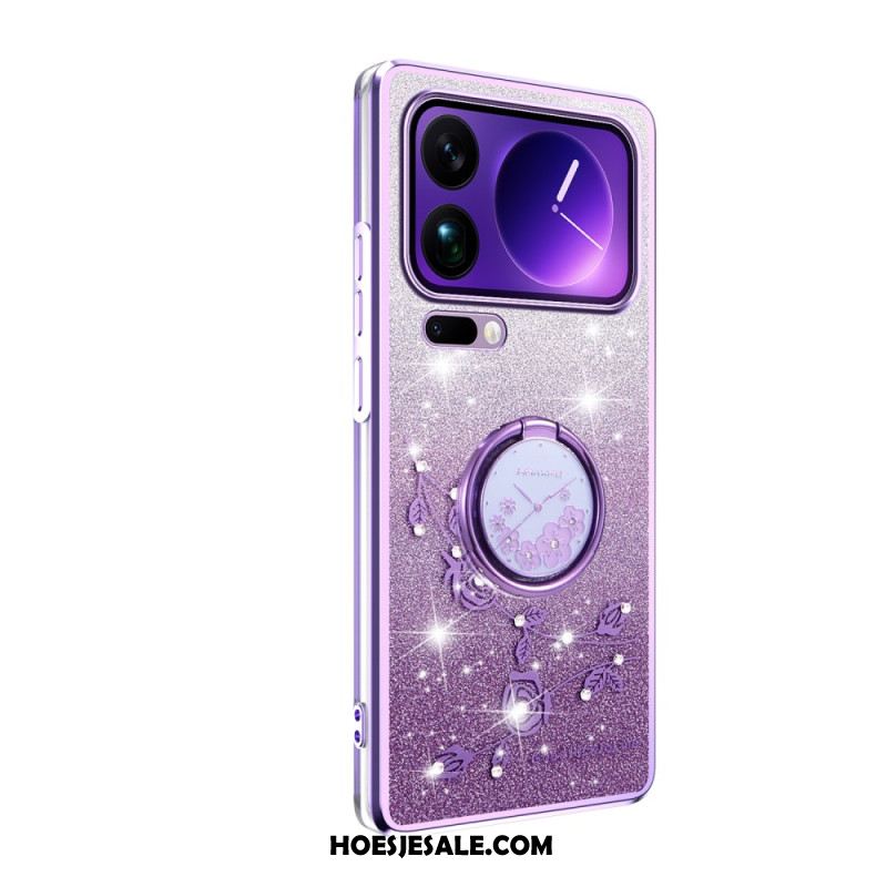 Hoesje Xiaomi 17 Pro Ringstandaard Met Strass-steentjes