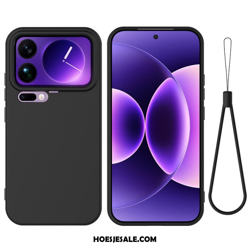 Hoesje Xiaomi 17 Pro Vloeibare Siliconen Met Koord Bescherming Hoesje