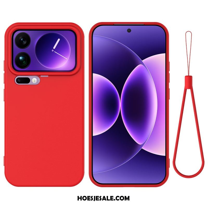 Hoesje Xiaomi 17 Pro Vloeibare Siliconen Met Koord Bescherming Hoesje