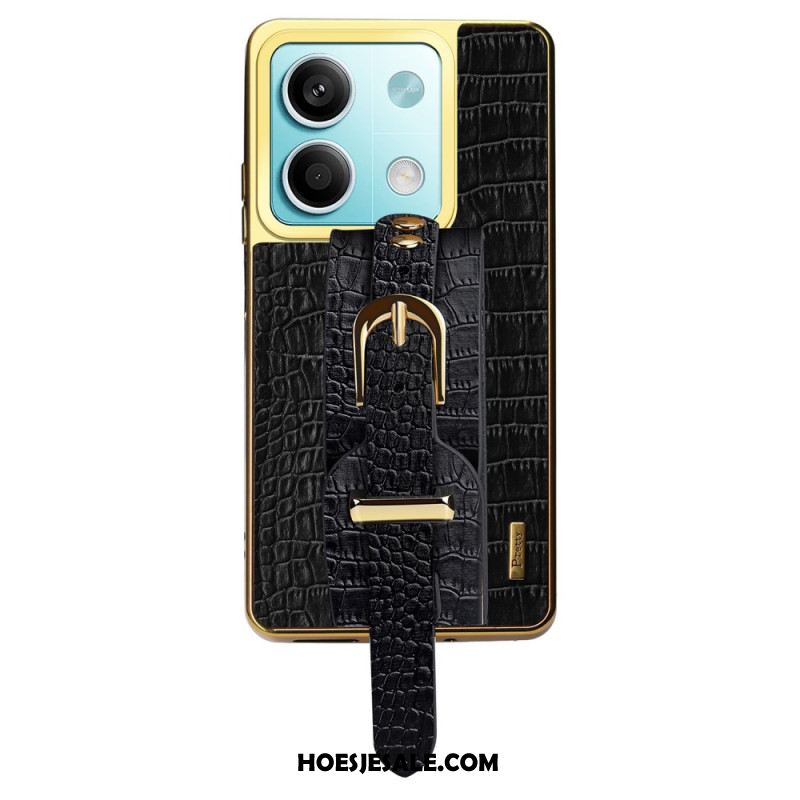 Hoesje Xiaomi Redmi Note 13 5g Armbandontwerp En Krokodiltextuur Bescherming Hoesje