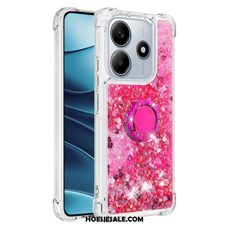Hoesje Xiaomi Redmi Note 14 5g Ringhouder Met Glitter Bescherming Hoesje