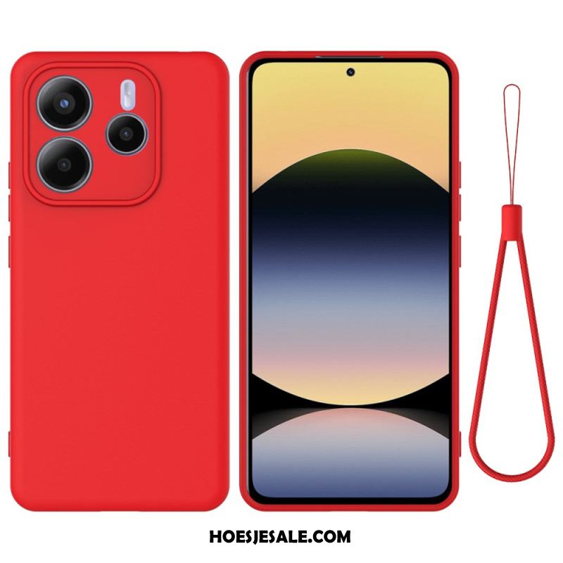 Hoesje Xiaomi Redmi Note 14 5g Vloeibare Siliconen Met Koord Bescherming Hoesje