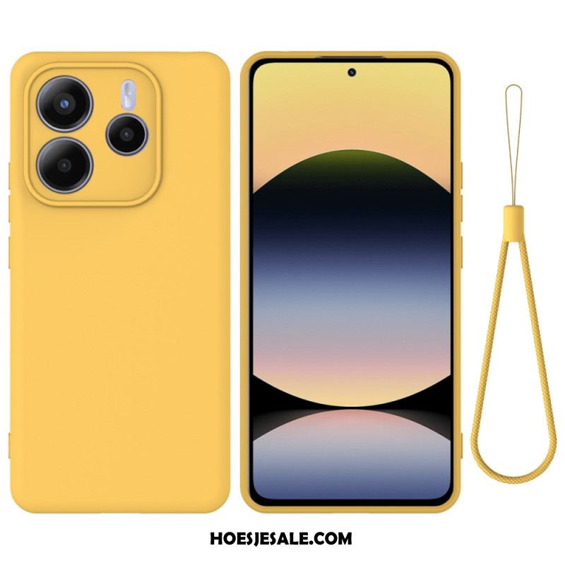 Hoesje Xiaomi Redmi Note 14 5g Vloeibare Siliconen Met Koord Bescherming Hoesje