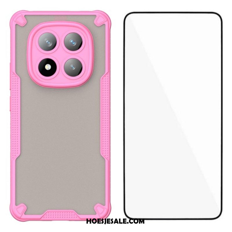 Hoesje Xiaomi Redmi Note 14 Pro Plus 5g Semi-transparante Siliconen Met Gehard Glazen Schermbeschermer