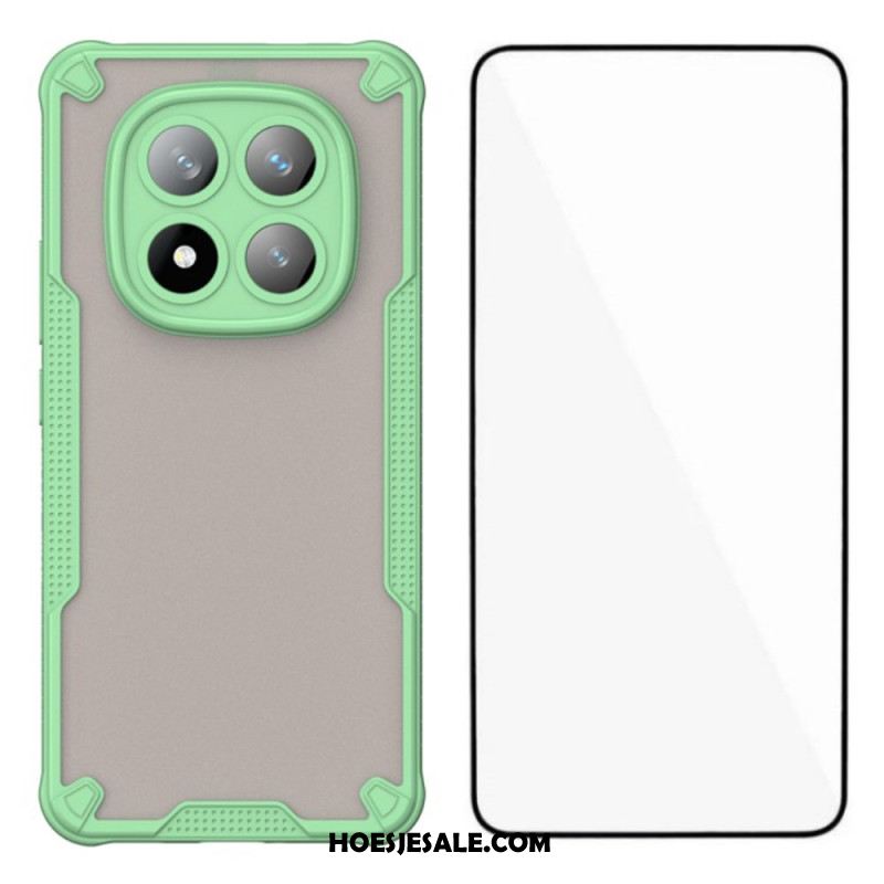 Hoesje Xiaomi Redmi Note 14 Pro Plus 5g Semi-transparante Siliconen Met Gehard Glazen Schermbeschermer