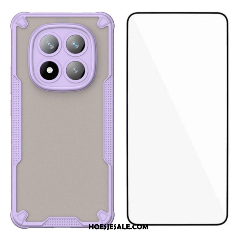 Hoesje Xiaomi Redmi Note 14 Pro Plus 5g Semi-transparante Siliconen Met Gehard Glazen Schermbeschermer