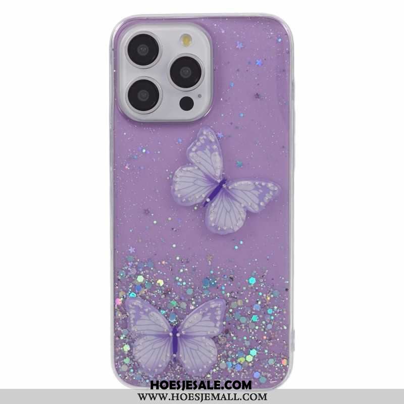 Hoesje iPhone 16 Pro Max Fonkelende Vlinders Bescherming Hoesje