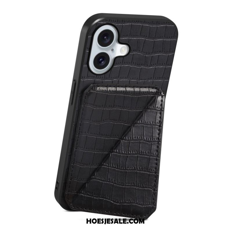 Hoesje iPhone 17 Kaarthouder Met Krokodillenprint