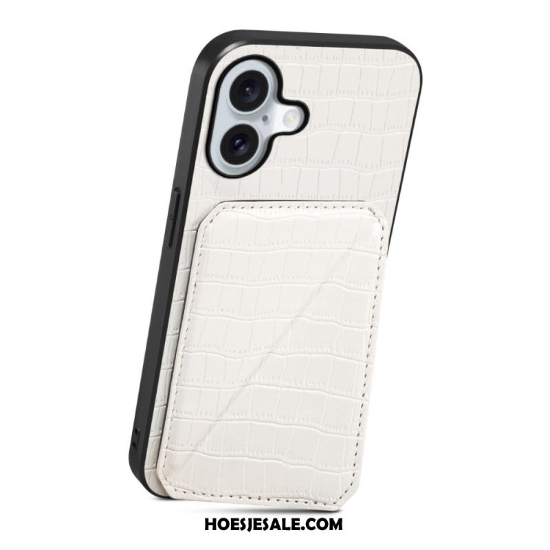 Hoesje iPhone 17 Kaarthouder Met Krokodillenprint