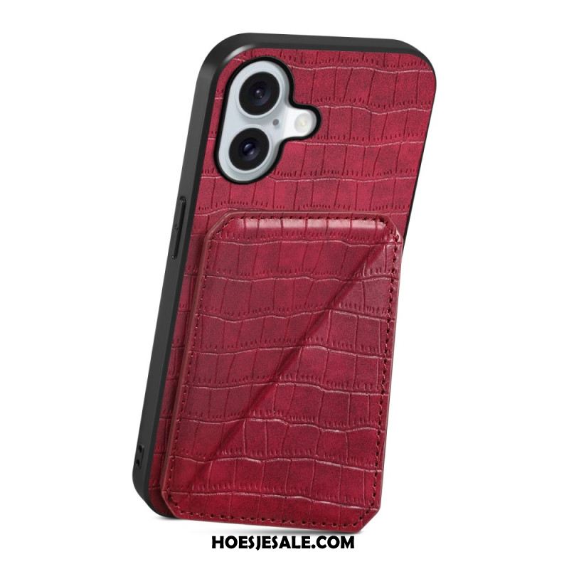 Hoesje iPhone 17 Kaarthouder Met Krokodillenprint