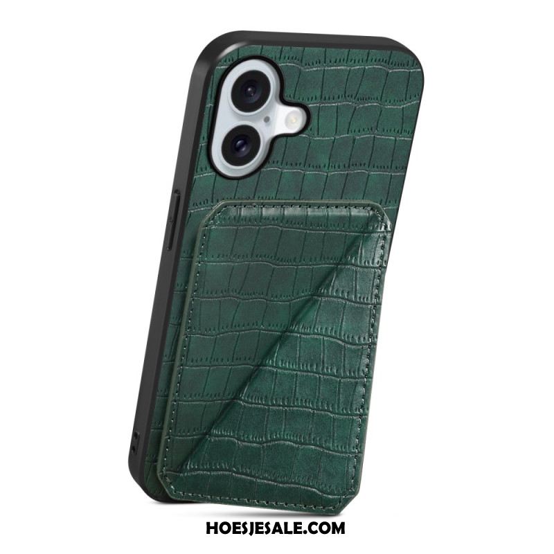 Hoesje iPhone 17 Kaarthouder Met Krokodillenprint