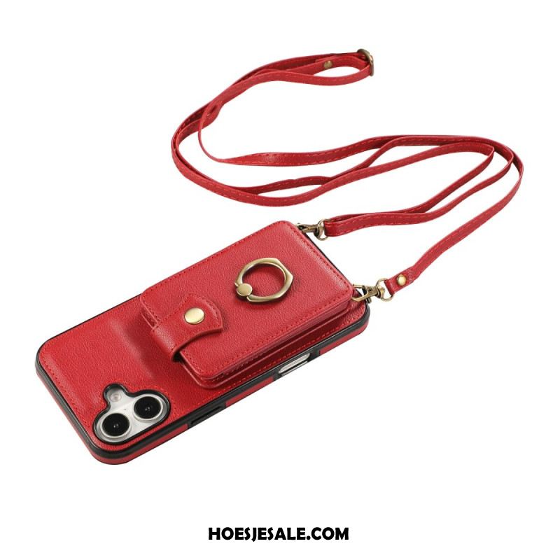 Hoesje iPhone 17 Kaarthouder Voor Meerdere Kaarten En Schouderriem Bescherming Hoesje