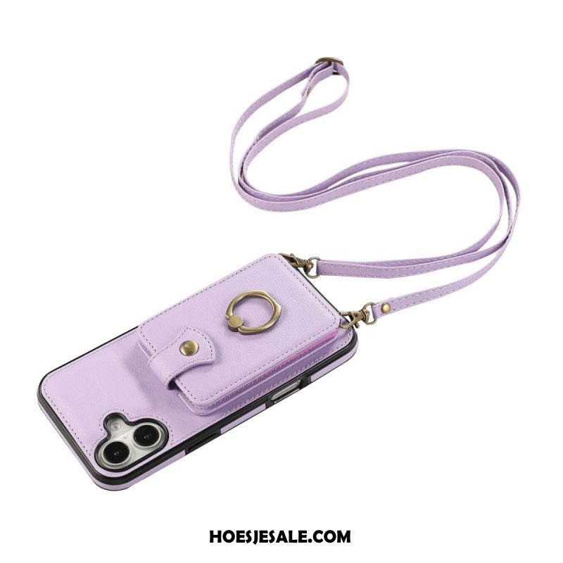 Hoesje iPhone 17 Kaarthouder Voor Meerdere Kaarten En Schouderriem Bescherming Hoesje
