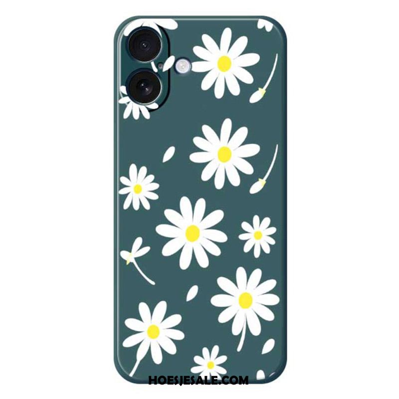 Hoesje iPhone 17 Madeliefjes Van Vloeibare Siliconen Bescherming Hoesje