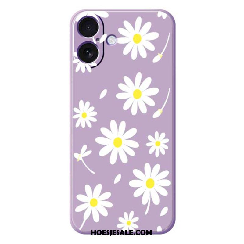 Hoesje iPhone 17 Madeliefjes Van Vloeibare Siliconen Bescherming Hoesje