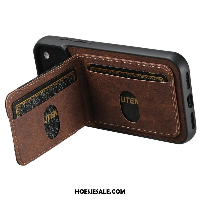 Hoesje iPhone 17 Pro Max Kaarthouder En Standaard In Retrostijl Bescherming Hoesje